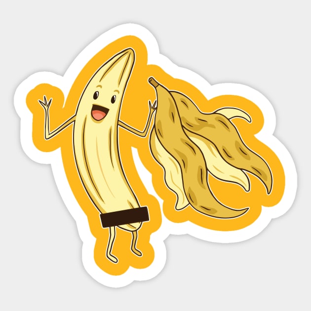 NAKED BANANA T-SHIRT DESIGN Sticker by elaissiiliass